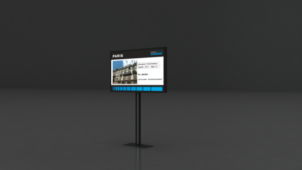 Affichage vitrine non lumineux pour agence immobiliere