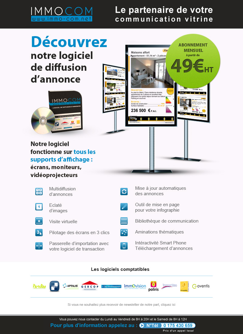 logiciel porte affiche