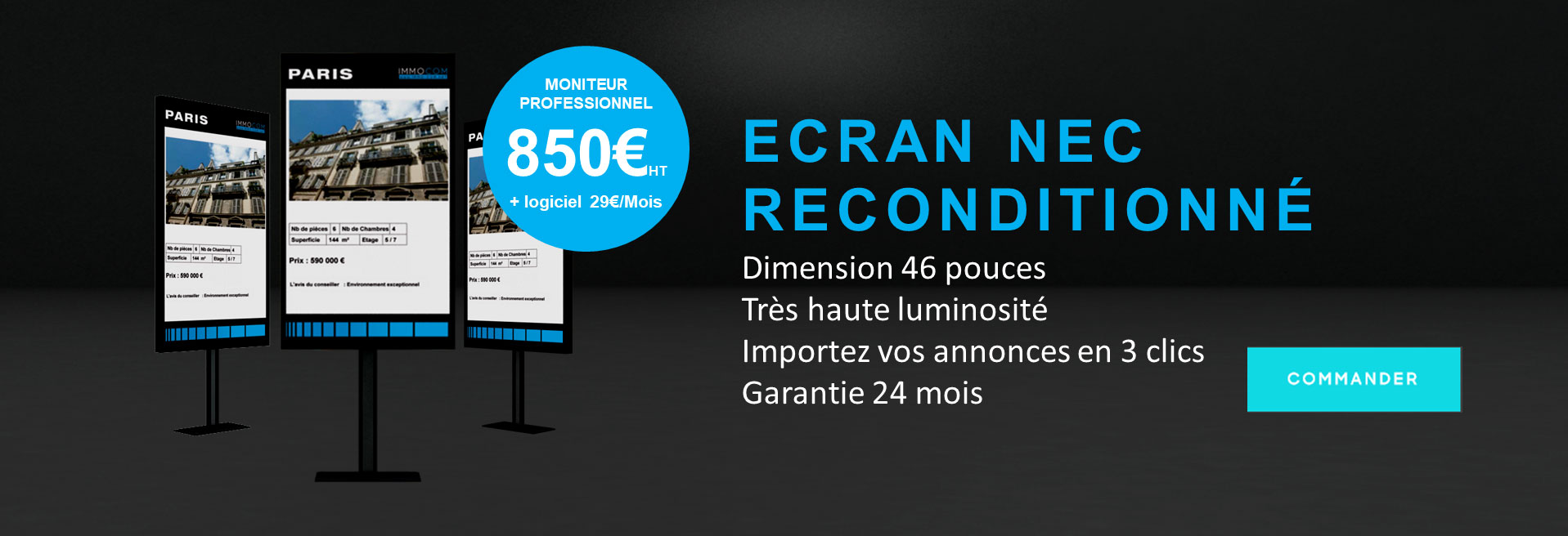 Porte-affiches Led pour vitrines